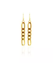 Earrings Long Figaro - Stainless Steel Gold Plated