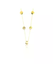 Necklace Spiral 5 coins- Silver 925 and Gold Plated