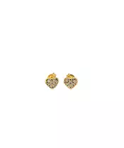 Heart with zircons Earrings - Silver 925 and Gold Plated