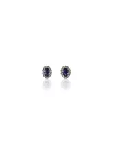 Studs Diana Oval Purple - Silver 925 and Gold Plated