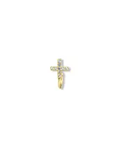 Cuff Earring Cross with zircons - Silver 925