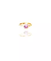 Diana Ring Lilac Round - Silver 925 Gold Plated