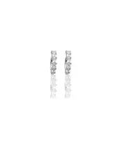 Hoop Earrings with Baguettes - Silver 925