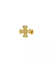 Silver 925 Gold Plated - Cross With Zircons