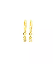 Small Hoops with  Zircons - Silver 925 and Gold Plated