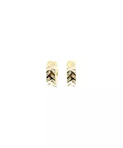 9ct Gold Hoops -Pattern Zircons