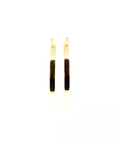 9ct Gold Hoops - Plain Thick Flat 4.4 cm