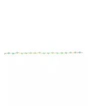 Rosary Light Blue Stones Bracelet - Silver 925 Gold Plated