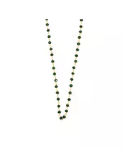 Rosary Green Stones Necklace - Silver 925 Gold Plated