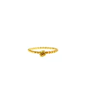 Silver 925 Gold Plated - Twist Ring with yellow zircon