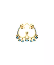 Silver 925 Gold - Small Hoops with hanging Zircons