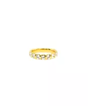 Silver 925 Gold Plated - Ring with White zircons