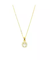 Necklace Diana with White Stone and Zircons - Silver 925 Gold Plated