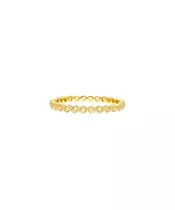 9ct Gold Round Zircons  - Wedding Band