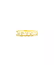 9ct Gold Baguette with Zircons  - Wedding Band