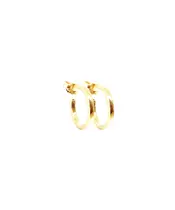 9ct Gold Hoops - Plain Thick Flat 1.7cm