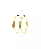 9ct Gold Hoops - Plain Thick Flat 2.4 cm