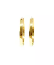 9ct Gold Hoops - Plain Thick Flat 3.2 cm