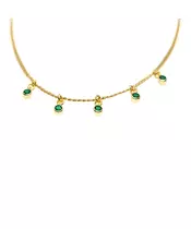 Necklace 5 Colored Zircons- Silver 925 Gold Plated