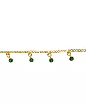 Anklet 5 Colored Zircon- Silver 925 Gold Plated