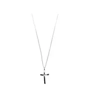 9ct White Gold Necklace - Cross