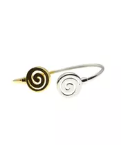 Round Spiral Double Color Bangle - Silver 925