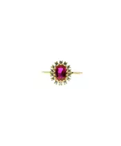 9ct Gold Ring - Diana Style Pink Zircon