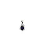 9ct White Gold - Diana Blue Pendant