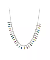 Colorful Baquettes Necklace - Silver 925