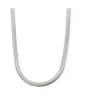 Diamond Cut Necklace Flat Snake - Silver 925 - Yellow Gold Plated