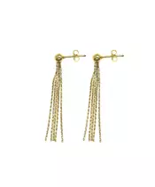 Diamond Cut 5 Lines Earrings - Silver 925 and Gold Plated