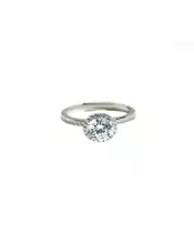 Round Brilliant Engagement Ring with Diamond Side Stones