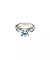 Round Brilliant Engagement Ring with Diamond Side Stones