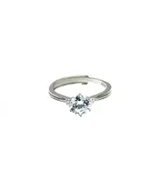 Round Brilliant Engagement Ring with Diamond Side Stones