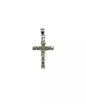 9ct White Gold Cross with Jesus Christ