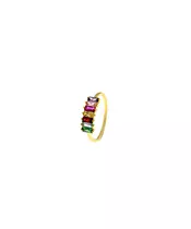 Thin 7 Stones Ring - Silver 925 and Gold Plated