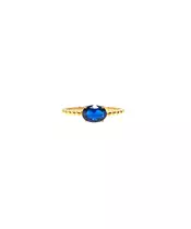 9ct Gold Ring - Oval Blue Stone