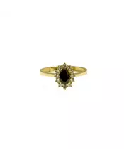 9ct Gold Ring - Diana with Black stone