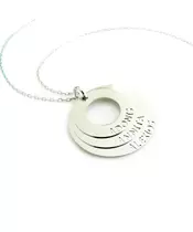 Circles of Love - 3 Names Glossy - Sterling Silver 925