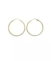 Plain Gold Hoops -  3.5 cm - 9ct White Gold