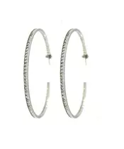 Full Zircons 6.5 cm Hoops - Silver 925