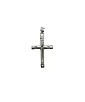 9ct White Gold Cross - Double  Side