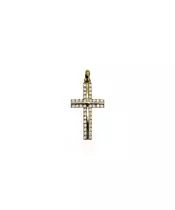 9ct Gold Cross in Yellow Gold with Zircons