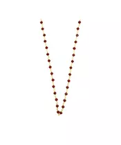 Rosary Red stones Necklace - Silver 925 Gold Plated