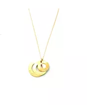 Circles of Love - 3 Names - Sterling Silver 925 Yellow Gold Plated