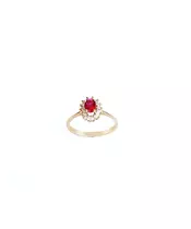 9ct Oval Pink Diana - Yellow Gold Ring