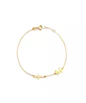 Letter and Cross Gold Bracelet - 9ct Gold