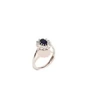 9ct White Gold Oval Blue Diana Ring