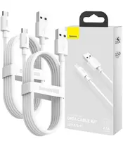 Baseus Cable MicroUSB to USB-A Simple Wisdom 1.5m White (2PC)