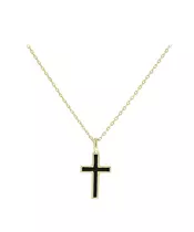 9K GOLD ONYX CROSS